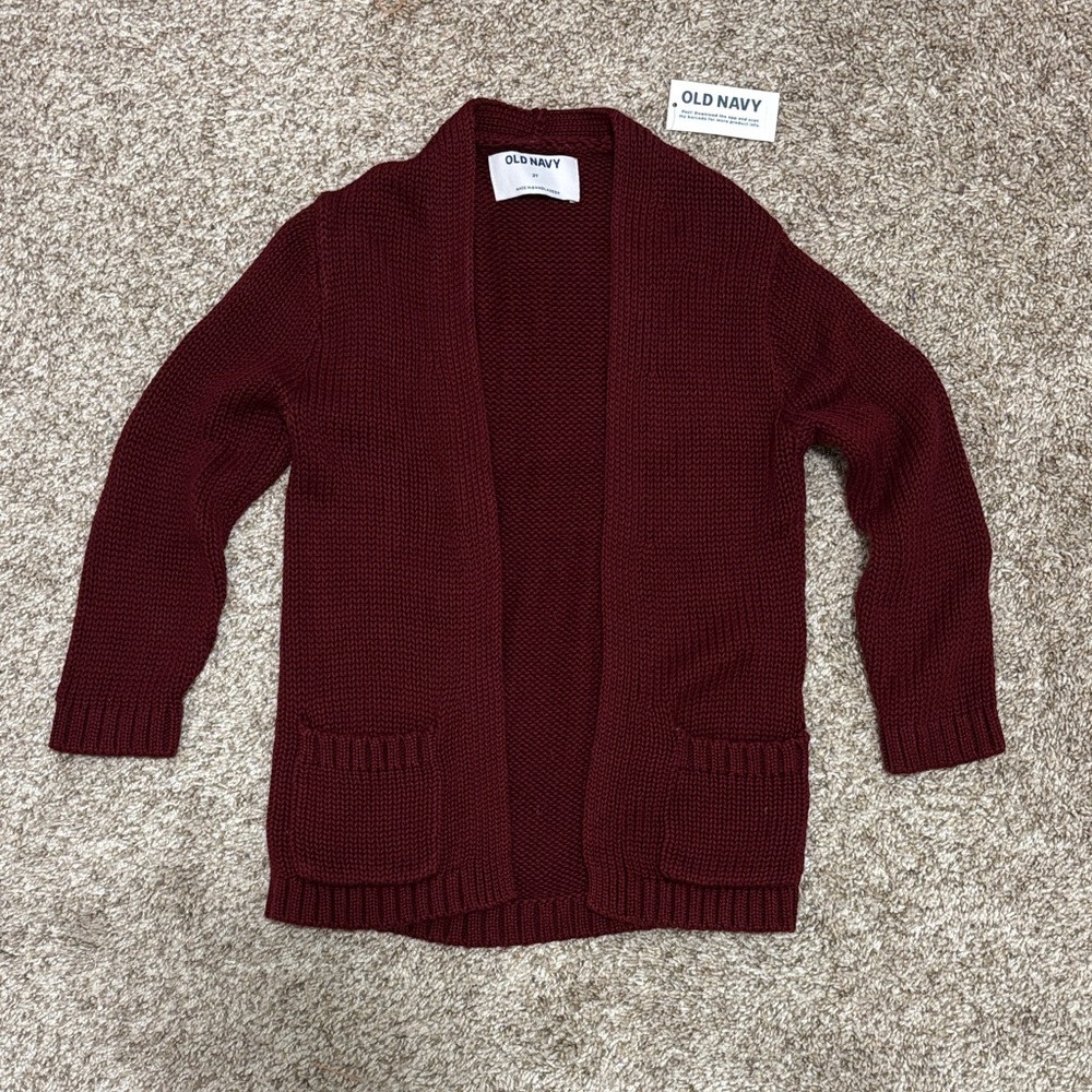BRAND NEW Old Navy Toddler Deep Red Cardigan